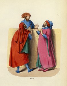 Artigiani (incisione colorata) da European School