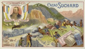 Boeri che attaccano un treno blindato britannico, Chieveley, Sudafrica, Guerra Boera, 15 ottobre 1899