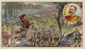 Generale britannico Sir William Penn Symons ferito mortalmente alla Battaglia di Glencoe, Guerra Boera, 20 ottobre 1899