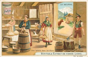 Burro, carta Liebig, inizio XX secolo (cromo) da European School