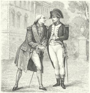 Carlo IV di Spagna con Napoleone (incisione) da European School