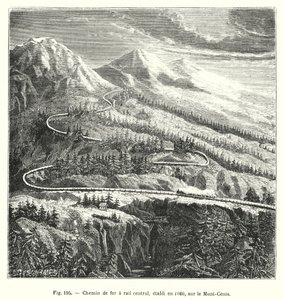 Ferrovia a rotaia centrale, stabilita nel 1866, sul Monte Cenisio da European School