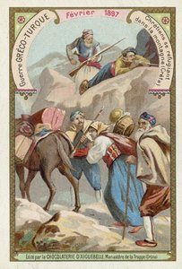 Cristiani in cerca di rifugio nelle montagne di Creta, guerra greco-turca, febbraio 1897