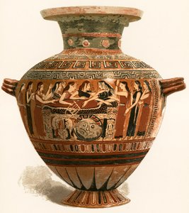 Vaso corinzio. Museo del Louvre. Lutto per il morto Achille