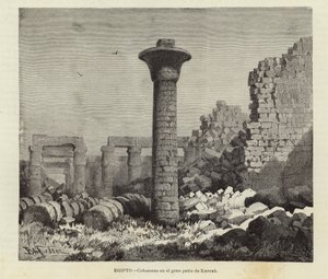 Egitto - Colonne nel grande cortile di Karnak da European School