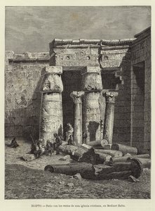 Cortile con i resti di una chiesa cristiana a Medinet Habu da European School