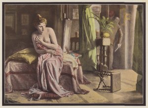 Emozione, donna seduta su un letto
