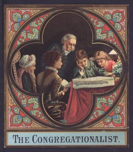 Famiglia che legge una copia di The Congregationalist da European School