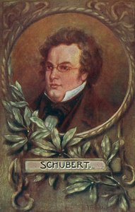 Franz Schubert, compositore austriaco (litografia a colori)