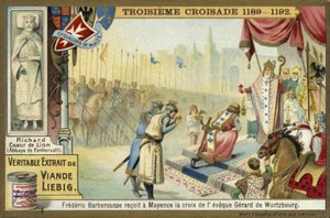 Federico Barbarossa prende la Croce dal Vescovo di Würzburg, Magonza, Germania, Terza Crociata, 1188 da European School