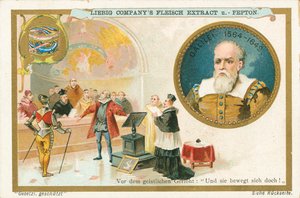 Galileo, carta Liebig, inizio XX secolo (cromo) da European School
