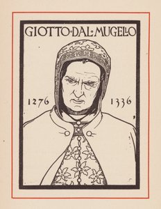 Giotto, artista medievale italiano (litografia) da European School