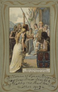 Gotterdammerung, Siegfried riceve Brunhilde e Gunther (litografia a colori) da European School