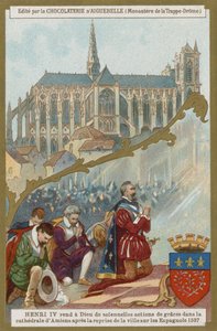 Enrico IV di Francia prega nella Cattedrale di Amiens dopo la riconquista della città dagli spagnoli, 1597