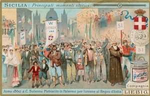 Storia della Sicilia, carta Liebig, inizio XX secolo (cromo) da European School