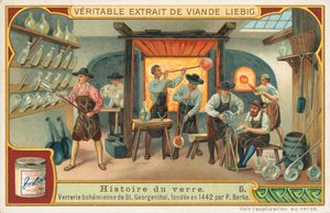 Storia del vetro, scheda Liebig, inizio XX secolo (cromo) da European School