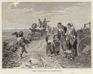 Italia - Mendicante cieco nella campagna romana da European School