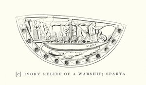 Rilievo in avorio di una nave da guerra; Sparta (litografia) da European School