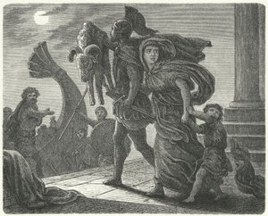 Giasone che fugge dalla Colchide con Medea e il Vello d