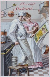Scena di cucina, pubblicità per il cacao Suchard da European School