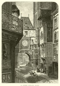 La Grosse Horloge, Rouen (incisione) da European School