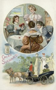 Signore che gustano cacao Suchard