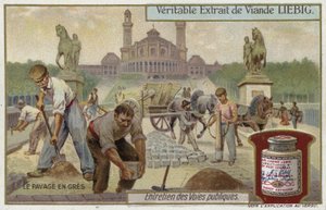 Posa di ciottoli di arenaria da European School
