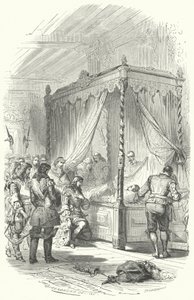 Luigi XIV di Francia rende omaggio al corpo di Jean V d