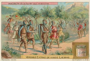 Macbeth. La foresta che marciava, carta Liebig, inizio XX secolo (cromo) da European School