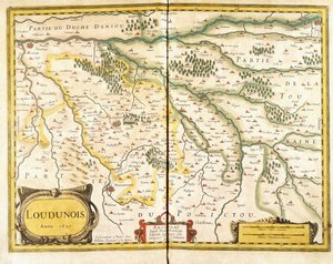 Mappa di Loudunois nel 1627, 1631 da European School