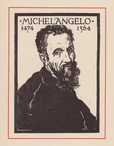 Michelangelo, artista e architetto italiano del Rinascimento (litografia) da European School