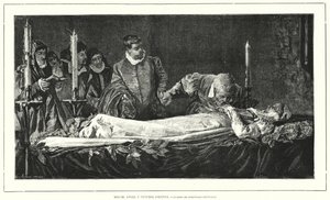 Michelangelo onora il corpo morto di Vittoria Colonna (litografia) da European School
