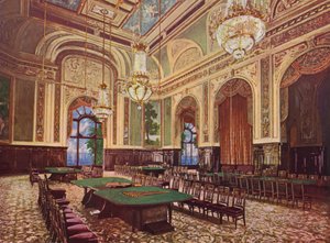 Monte-Carlo, La Nouvelle Salle (litografia a colori) da European School
