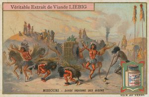 Danza del bisonte dei nativi americani in Missouri da European School