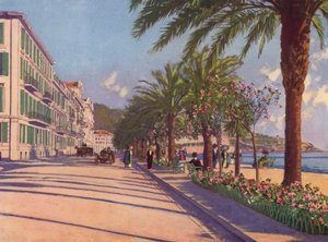 Nizza, Promenade du Midi a est (litografia a colori) da European School