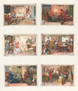 Opera originale per un set di carte Liebig: Vita di Mozart da European School