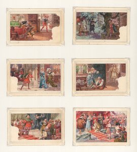 Opera originale per un set di carte Liebig: Wagner, I Maestri Cantori da European School