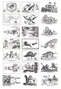 Pagina di marchi, per lo più con animali da European School