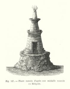Faro romano da una medaglia trovata in Bitinia