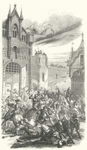 Filippo il Buono, Duca di Borgogna, che combatte contro una rivolta a Bruges da European School