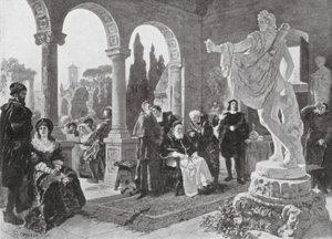 Papa Giulio II e il Belvedere di Apollo (litografia)