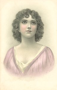 Ritratto di ragazza (litografia a colori) da European School