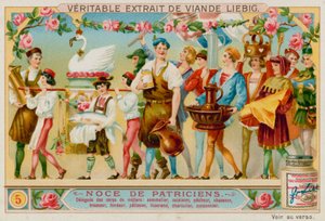 Rappresentanti di diversi mestieri: mercante di vino, chef, pescatore, cacciatore, birraio, fabbro, pasticcere, tessitore, macellaio e calzolaio da European School