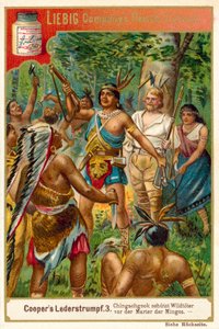 Scena da Il cacciatore di cervi, di James Fenimore Cooper da European School