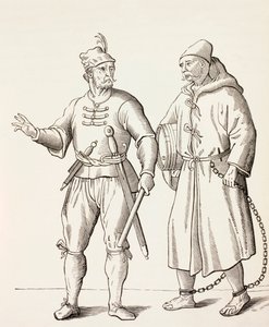 Soldato di galea del XVI secolo con uno schiavo di galea, c.1880