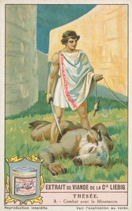 Teseo, carta Liebig, inizio XX secolo (cromo)