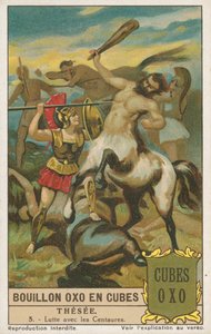 Teseo, carta Liebig, inizio XX secolo (cromo) da European School