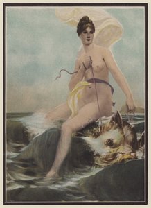 Teti, ninfa marina della mitologia greca (litografia a colori)