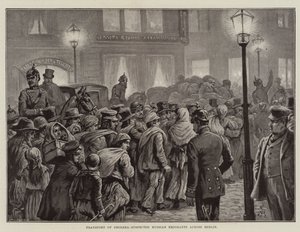 Trasporto di emigranti russi sospettati di colera attraverso Berlino (litografia) da European School