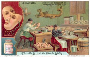 Officina di un fabbricante di maschere medievali da European School